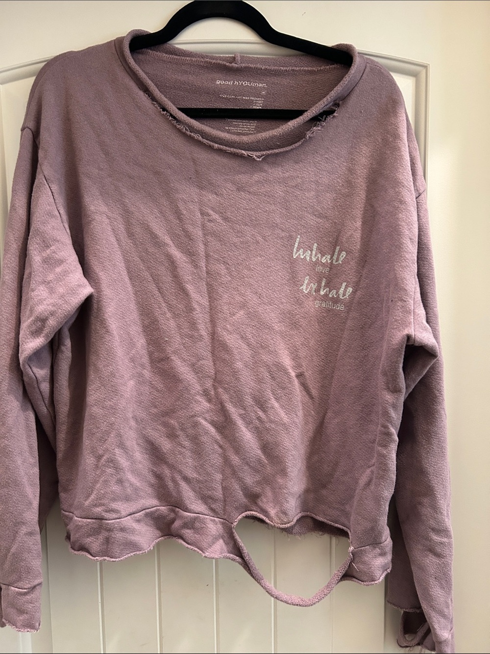 good hYOUman Distressed Crewneck Sweatshirt